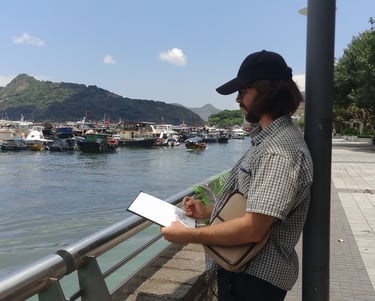 City sketching in Hong Kong artist Evgeny Bondarenko