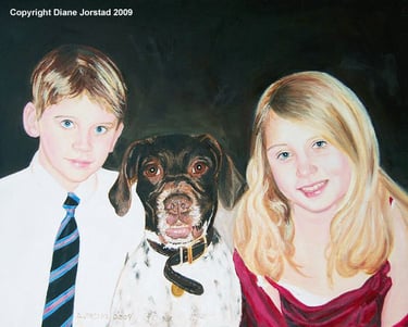 commission hire artist to paint portrait , from your photo, adult, children, pet