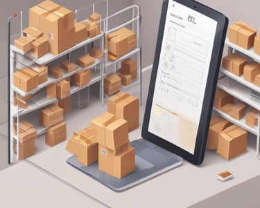 A fleet of modern cargo trucks lined up ready for delivery under a bright sky.