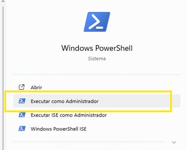 Abra o PowerShell como Administrador