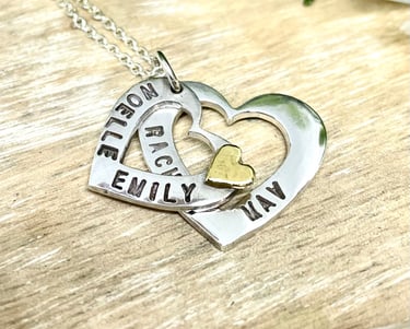 Personalised family necklace with children's names 