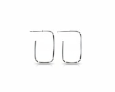 BRINCO PRATA 925 RETANGULAR LISO MEDIO