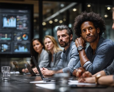 Equipo de empresa en sesión de formación práctica bonificable por FUNDAE sobre IA