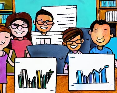 Group of smiling math students on Math Helps learning and engaging in online math tutoring