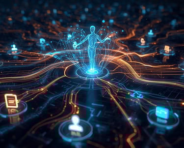 AI agent orchestrating automated workflows across multiple business applications
