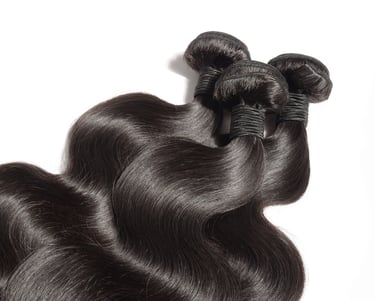Dark hair bundles for wig making