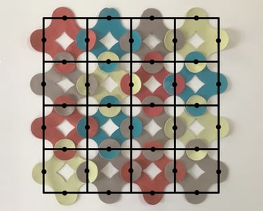 visual geometric explanation of underlying square grid used in the ORBIS pattern