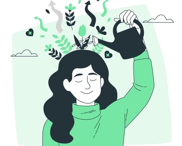 a woman with a healthy thougts