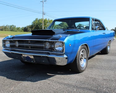 Blue Dodge Dart, car