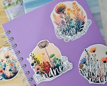 Floral Boho Self Love Stickers