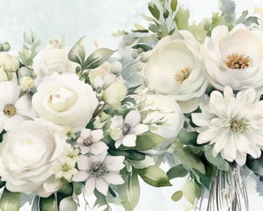 White Wedding Flowers Bouquet Free PNG Clipart