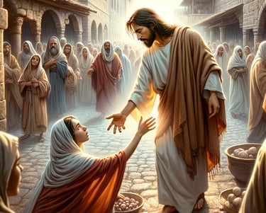 Jesús y una mujer