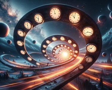 a spiralle with clocks and clocks on it