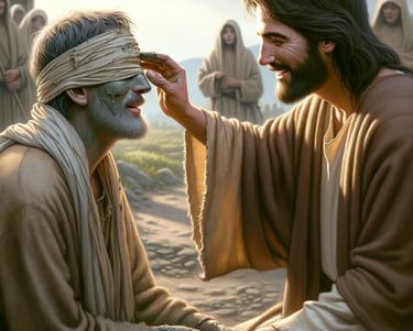 a man with a blindfolded eye patch on his forehead