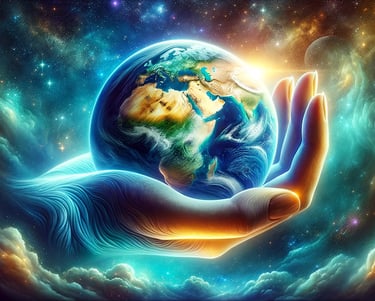 a person holding a globe in their hands