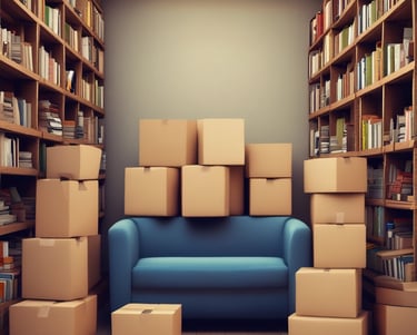 Professional movers loading office equipment onto a truck outside a modern Bengaluru office.
