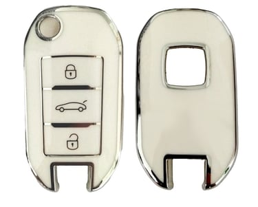 witte glanzende autosleutelcover voor Citroen