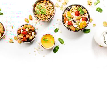 fruits fruit salad, and nuts with dates and healthy veggies bowl, platter.