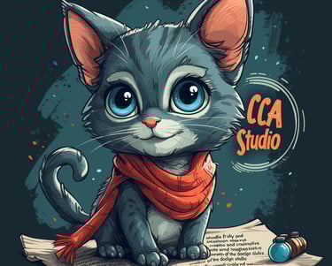 Le chat de CCA Studio, création de mascottes de marques