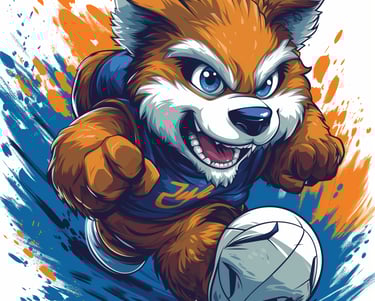 alt="Mascotte sportive winner pour équipes et événements - CCA Studio"