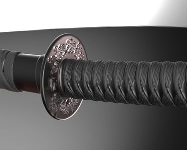 katana 3D model glass bottle rendering
