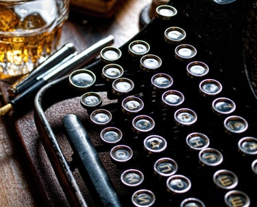 Máquina de escribir, acercamiento.