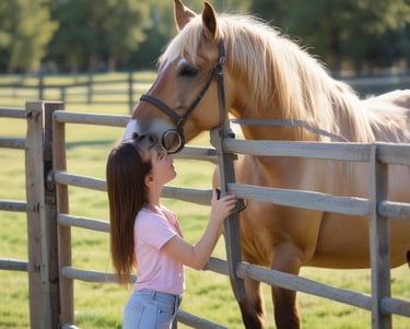 girl kissing horse