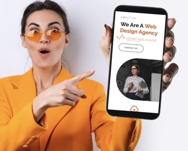 a woman in a suit and sunglasses holding a phone