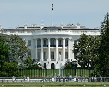 The white house in Washington DC. Home of the President of the USA.