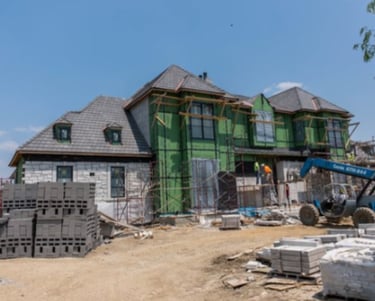 a house being built in a new construction project