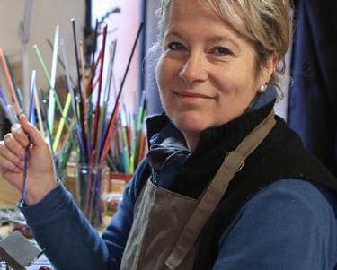 BleuVerre - Hélène ROY : c'est la couleur qui me fait vibrer et le travail de la matière