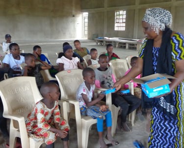 Children receiving food
