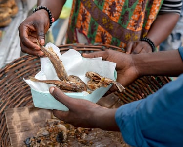 A person getting food