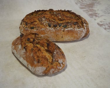 Pain à tout légumineuses, pois chiche, seigle, graines, boulangerie mobile Perlimpinpains, Embrun