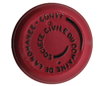 Bottle capsule of the Domaine de la Romanée accounts seen from above