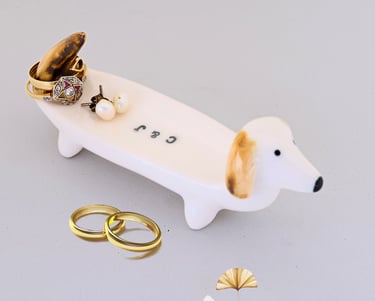 Dachshund Mom Gift for Women - Dog Ring Holder Dish Jewelry Holder Dog Lover Gift for Women Friends