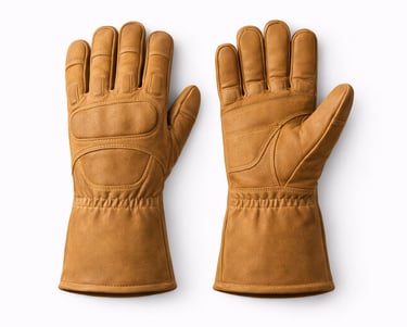 Cut-resistant leather gloves designed for safety during handling tasks