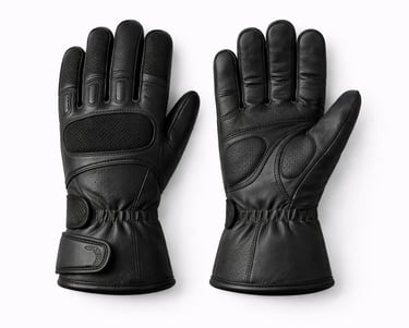 Leather cycling gloves with padded palms for grip and vibration control