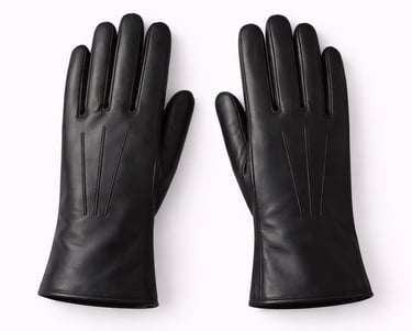Elegant black leather dress gloves with a smooth refined finish