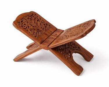 Foldable wooden Quran stand (Rehal) for prayer and daily recitation