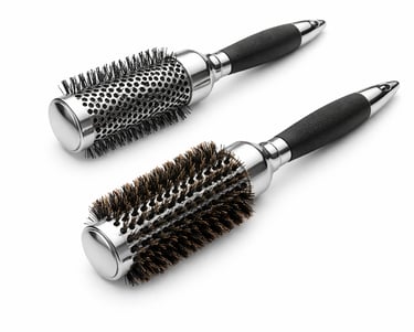 Professional hair brushes for salon styling and finishing