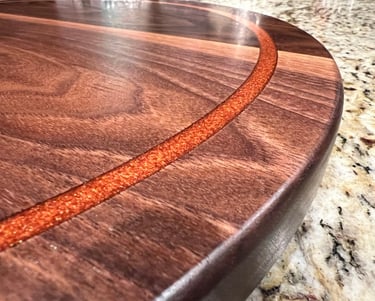 Walnut with Copper Flake Epoxy
