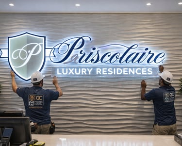 Custom lobby sign installation for Bay Area business interior