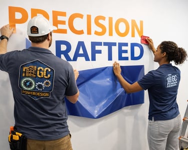 GC Power Design vinyl graphics sign installation experts serving the Bay Area