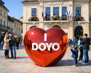 Sphère monumentale sur un parvis centre ville
