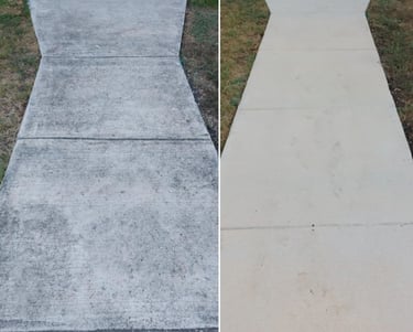 pressure washed side walk by refresh property services in san antonio, tx