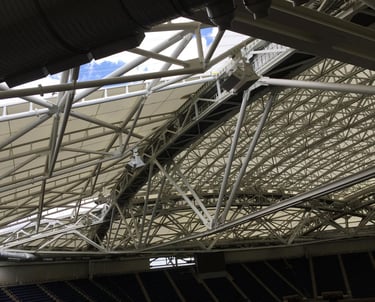 a large metal structure with a large metal structure