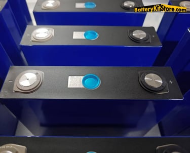 detail of LiFePO4 prismatic battery cells