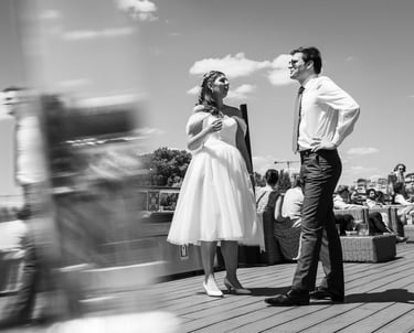 reportage de mariage en noir et blanc, à Paris sur le Seine