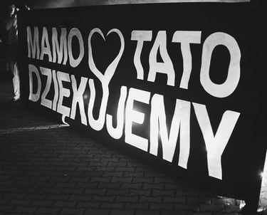 Nowoczesne podziękowania dla rodziców atrakcje na wesele pirotechnika baner